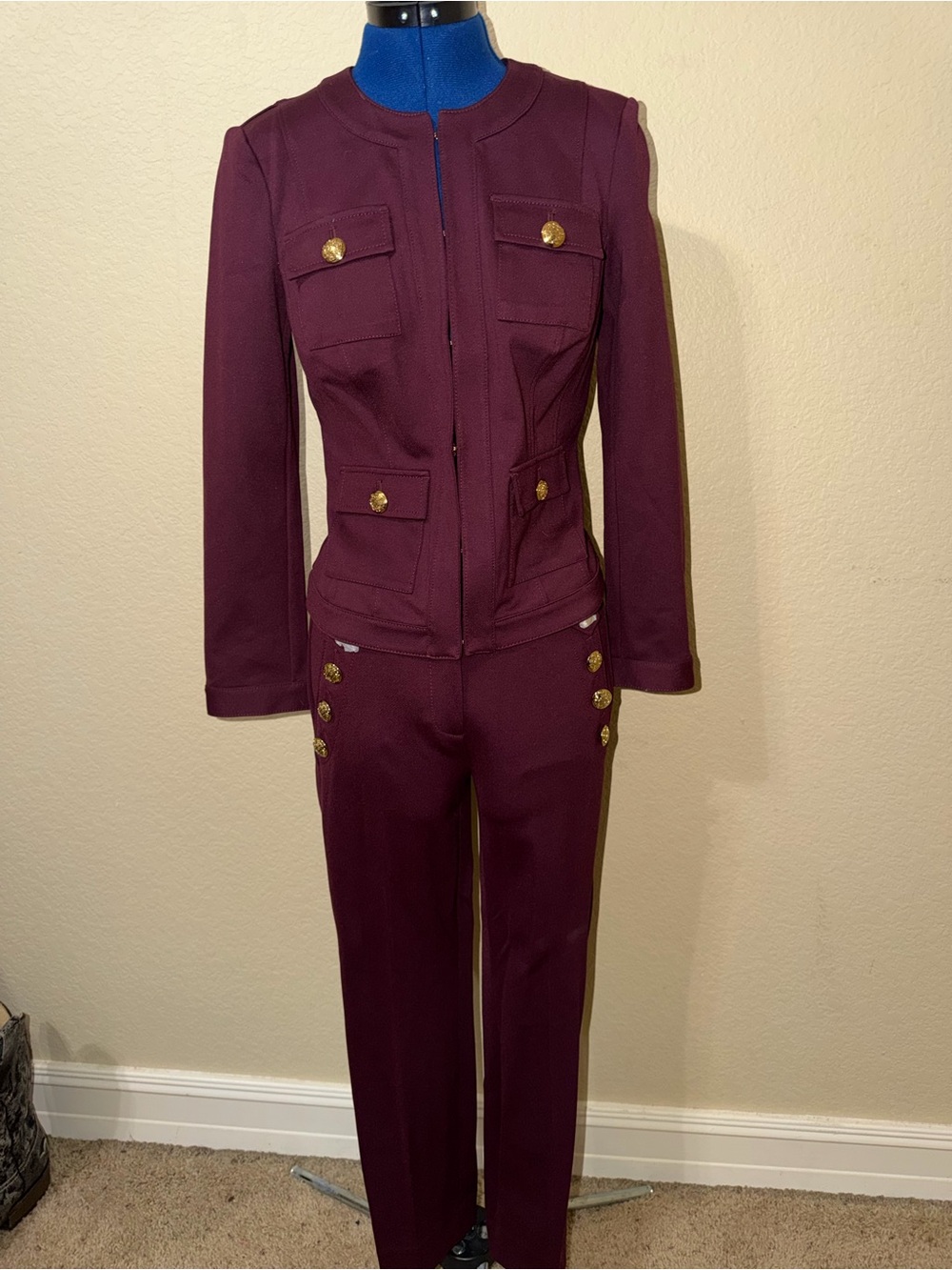 WHBM Two-Piece Button-Accent Jacket & Pants Set New with Tags size 2